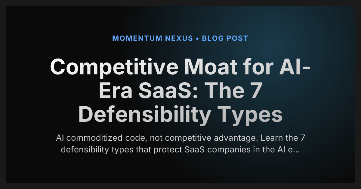 Competitive Moat for AI-Era SaaS: The 7 Defensibility Types