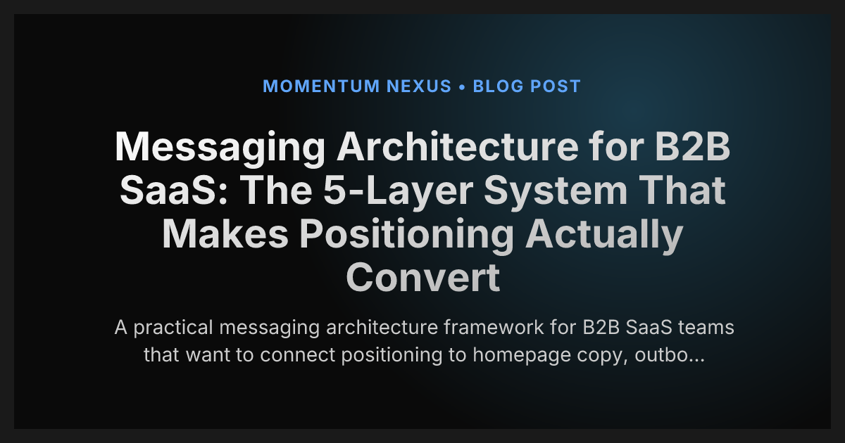 Messaging Architecture for B2B SaaS: The 5-Layer System That Makes Positioning Actually Convert