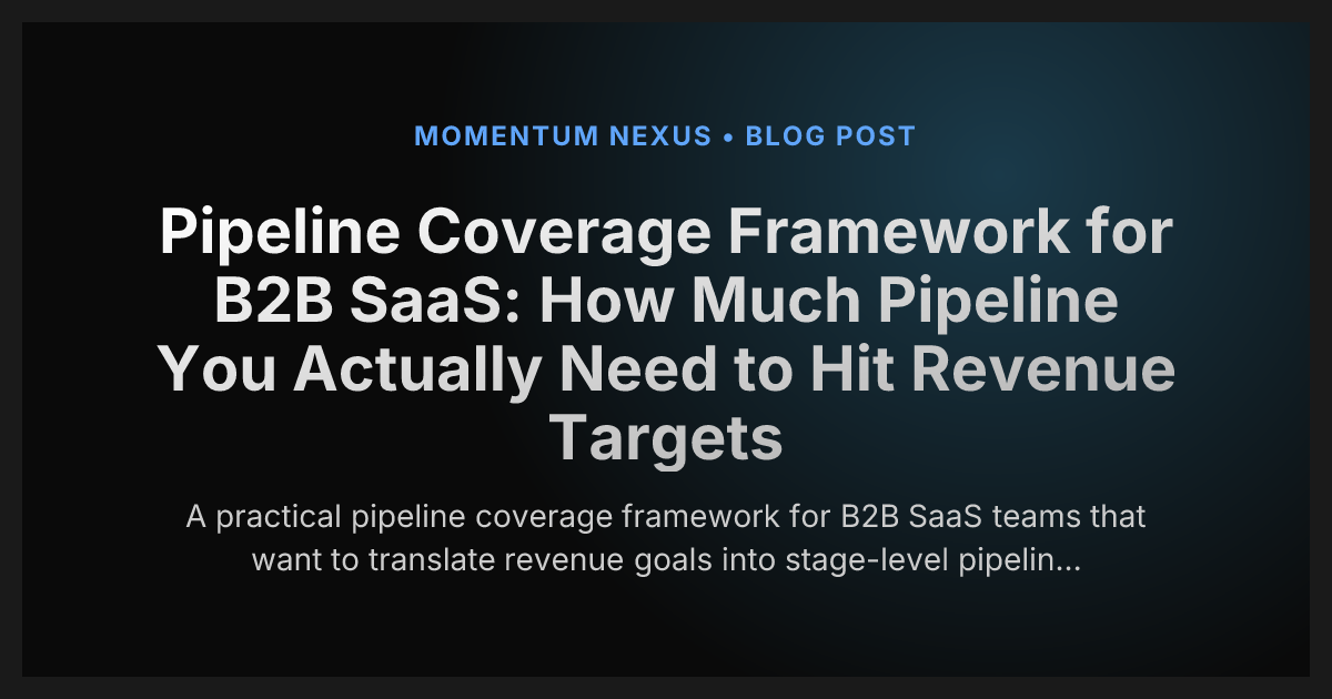 Pipeline Coverage Framework for B2B SaaS: How Much Pipeline You Actually Need to Hit Revenue Targets