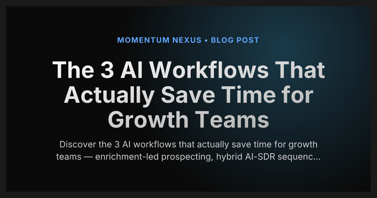 The 3 AI Workflows That Actually Save Time for Growth Teams