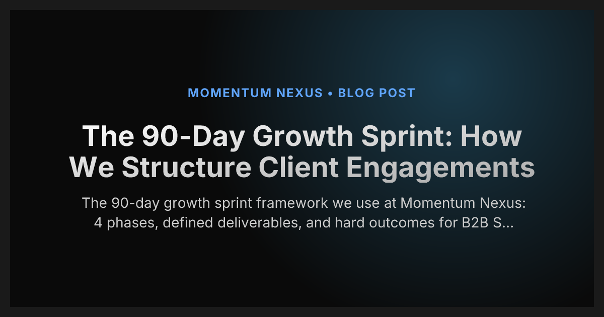 The 90-Day Growth Sprint: How We Structure Client Engagements
