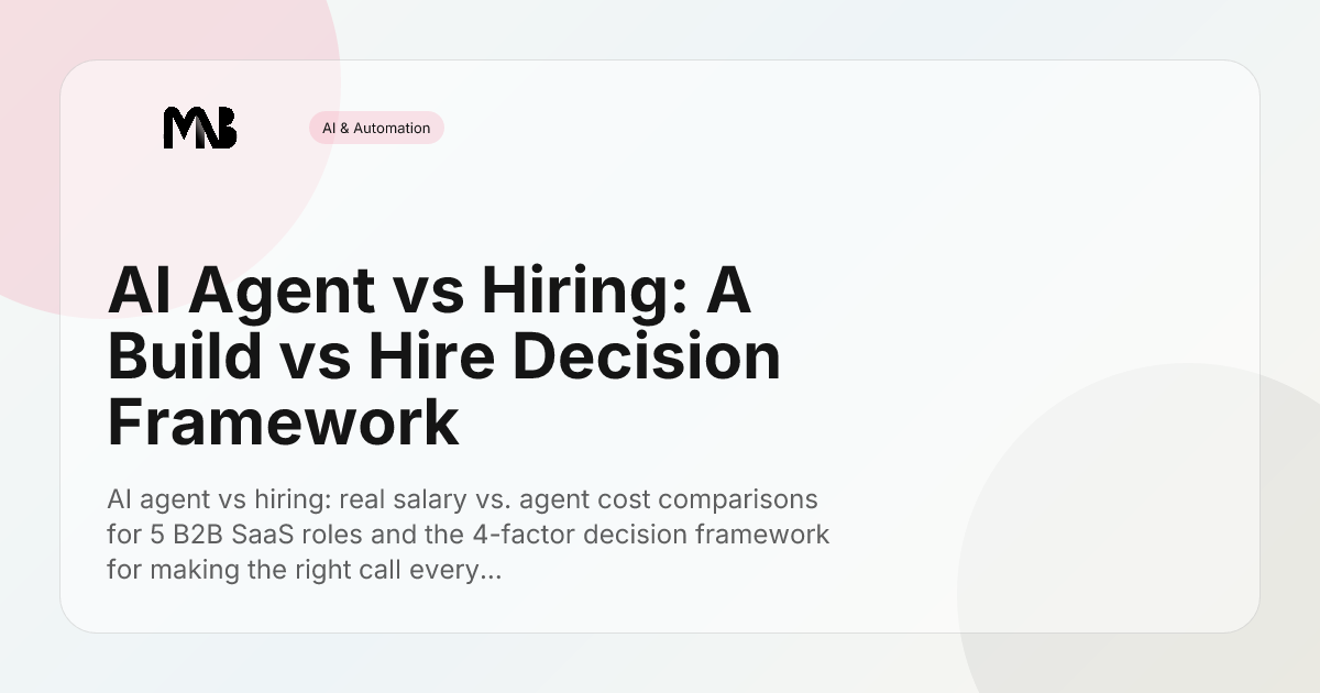 AI Agent vs Hiring: A Build vs Hire Decision Framework