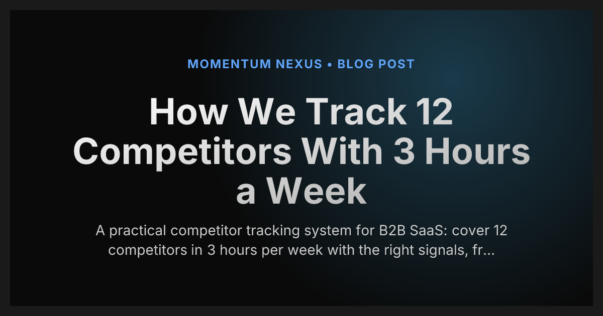How We Track 12 Competitors With 3 Hours a Week