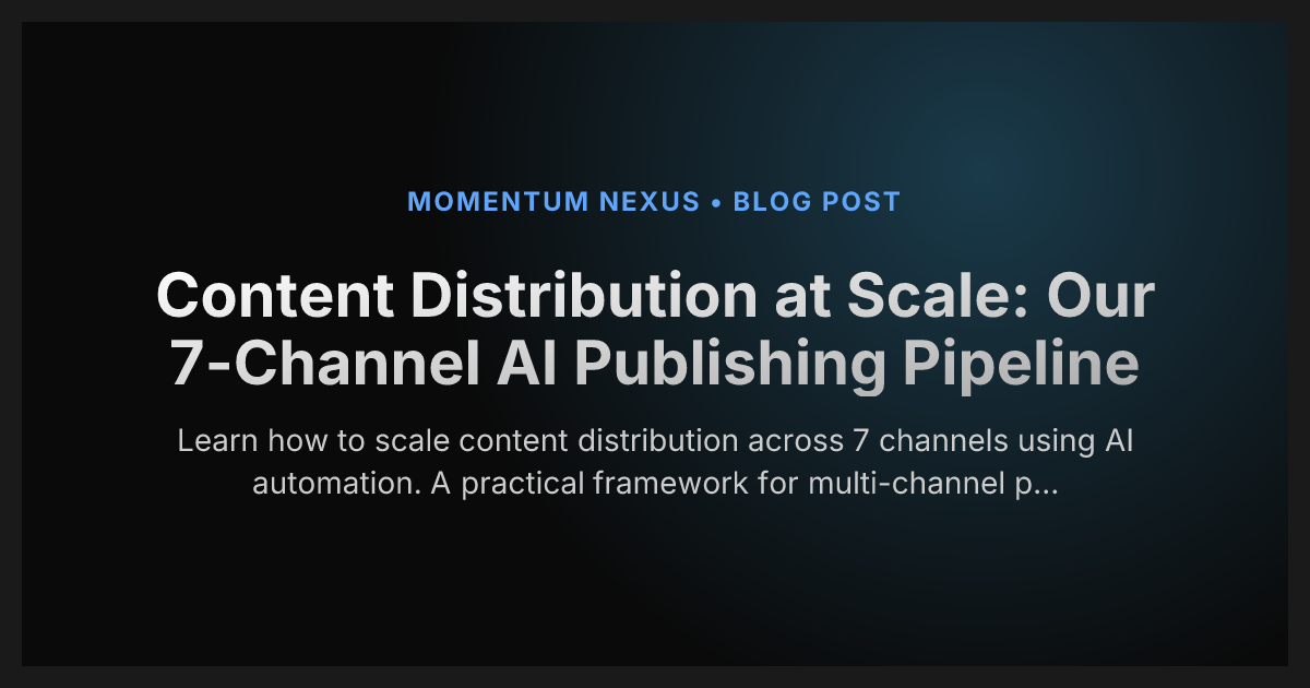 Content Distribution at Scale: Our 7-Channel AI Publishing Pipeline