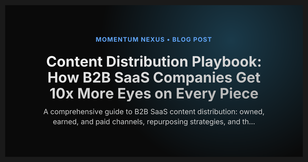 Content Distribution Playbook: How B2B SaaS Companies Get 10x More Eyes on Every Piece