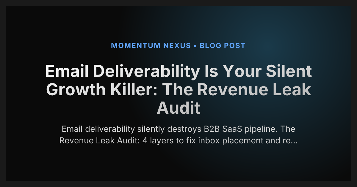Email Deliverability Is Your Silent Growth Killer: The Revenue Leak Audit