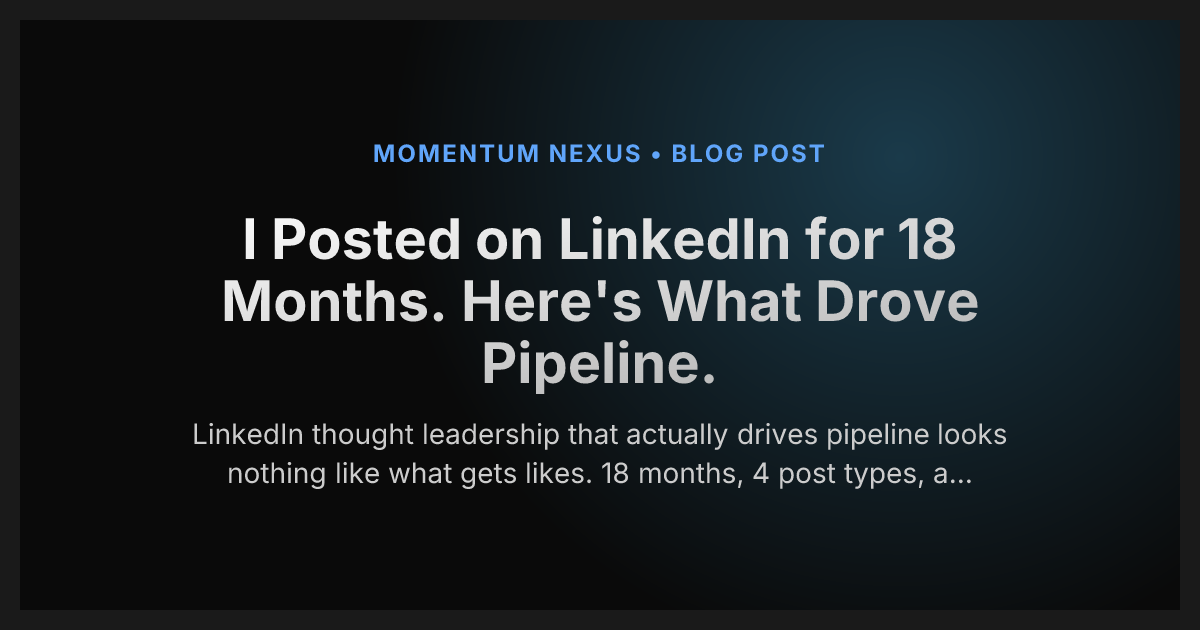 I Posted on LinkedIn for 18 Months. Here's What Drove Pipeline.