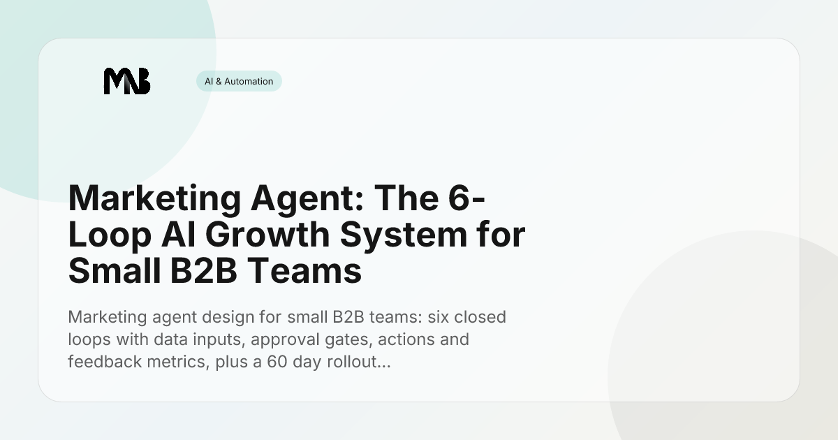 Marketing Agent: The 6-Loop AI Growth System for Small B2B Teams