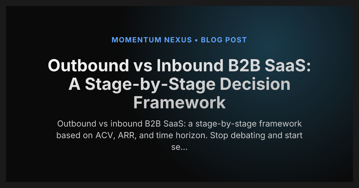Outbound vs Inbound B2B SaaS: A Stage-by-Stage Decision Framework
