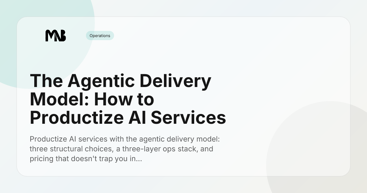 The Agentic Delivery Model: How to Productize AI Services