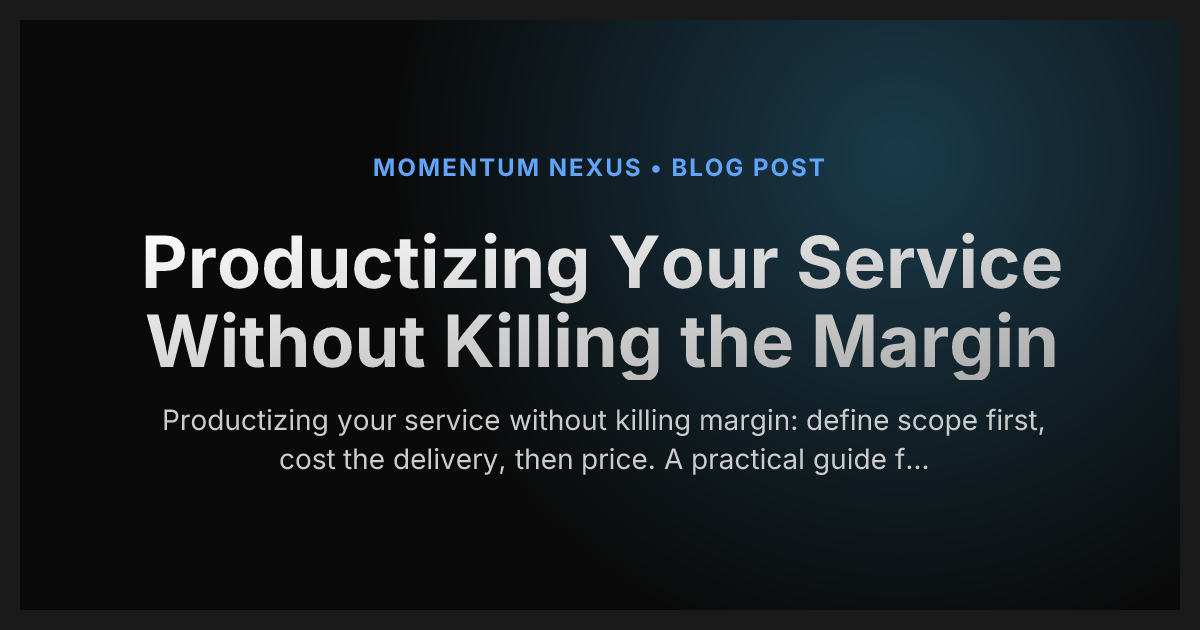 Productizing Your Service Without Killing the Margin