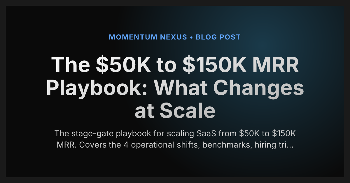 The $50K to $150K MRR Playbook: What Changes at Scale