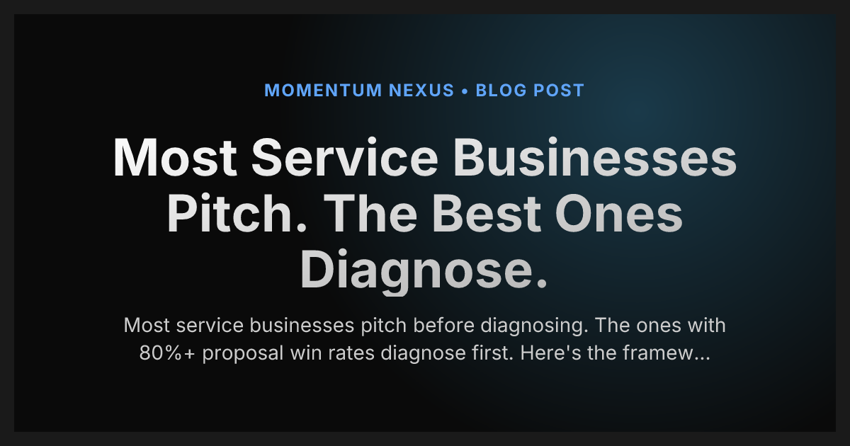 Most Service Businesses Pitch. The Best Ones Diagnose.