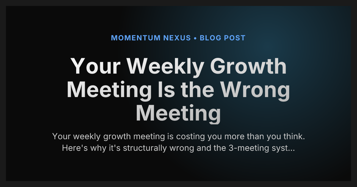 Your Weekly Growth Meeting Is the Wrong Meeting