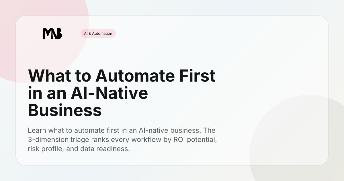 What to Automate First in an AI-Native Business