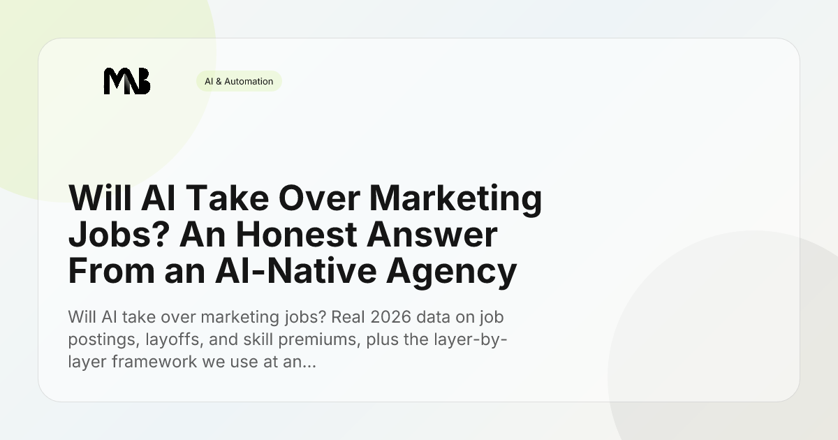 Will AI Take Over Marketing Jobs? An Honest Answer From an AI-Native Agency