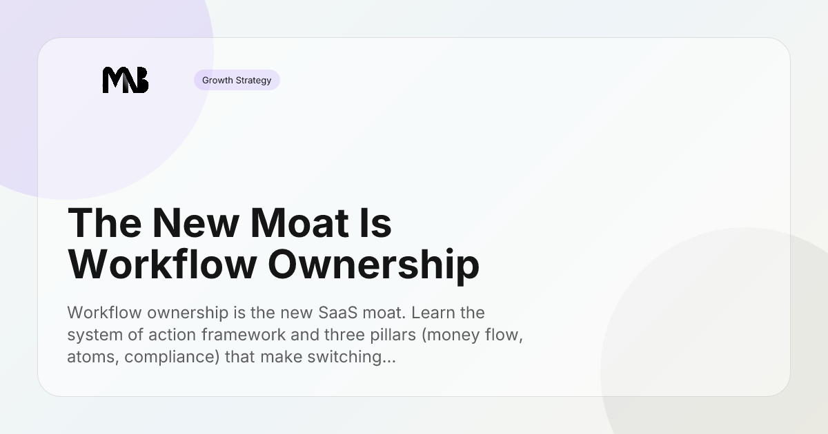 The New Moat Is Workflow Ownership