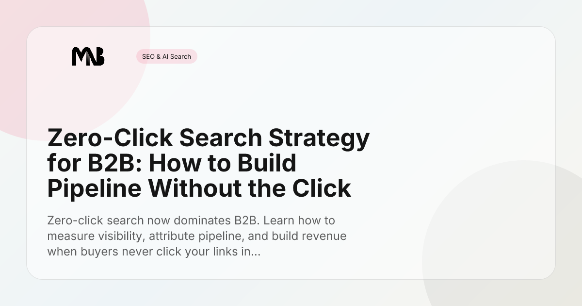 Zero-Click Search Strategy for B2B: How to Build Pipeline Without the Click